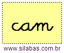 Silaba CAM em Letra Cursiva