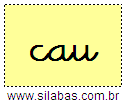 Silaba CAU em Letra Cursiva