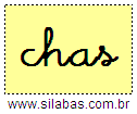 Silaba CHAS em Letra Cursiva