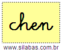 Silaba CHEN em Letra Cursiva