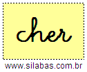 Silaba CHER em Letra Cursiva