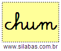 Silaba CHUM em Letra Cursiva