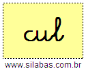 Silaba CUL em Letra Cursiva