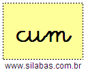 Silaba CUM em Letra Cursiva