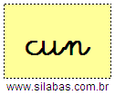 Silaba CUN em Letra Cursiva