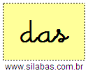 Silaba DAS em Letra Cursiva