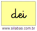 Silaba DEI em Letra Cursiva