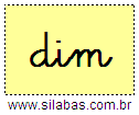 Silaba DIM em Letra Cursiva