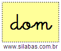 Silaba DOM em Letra Cursiva