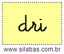 Silaba DRI em Letra Cursiva