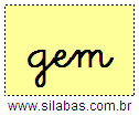 Silaba GEM em Letra Cursiva