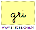 Silaba GRI em Letra Cursiva