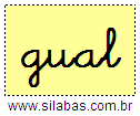 Silaba GUAL em Letra Cursiva