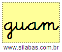 Silaba GUAM em Letra Cursiva