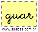 Silaba GUAR em Letra Cursiva