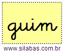 Silaba GUIM em Letra Cursiva