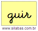 Silaba GUIR em Letra Cursiva