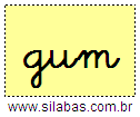 Silaba GUM em Letra Cursiva