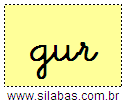 Silaba GUR em Letra Cursiva