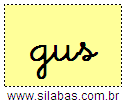 Silaba GUS em Letra Cursiva