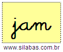 Silaba JAM em Letra Cursiva