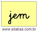 Silaba JEM em Letra Cursiva