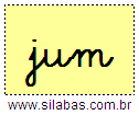 Silaba JUM em Letra Cursiva