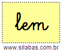 Silaba LEM em Letra Cursiva