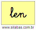 Silaba LEN em Letra Cursiva