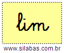 Silaba LIM em Letra Cursiva