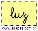 Silaba LUZ em Letra Cursiva