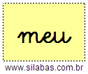 Silaba MEU em Letra Cursiva