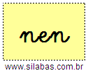 Silaba NEN em Letra Cursiva