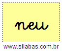 Silaba NEU em Letra Cursiva