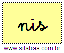 Silaba NIS em Letra Cursiva