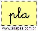 Silaba PLA em Letra Cursiva