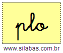 Silaba PLO em Letra Cursiva