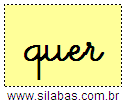 Silaba QUER em Letra Cursiva