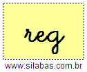 Silaba REG em Letra Cursiva