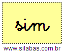 Silaba SIM em Letra Cursiva