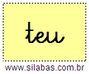 Silaba TEU em Letra Cursiva